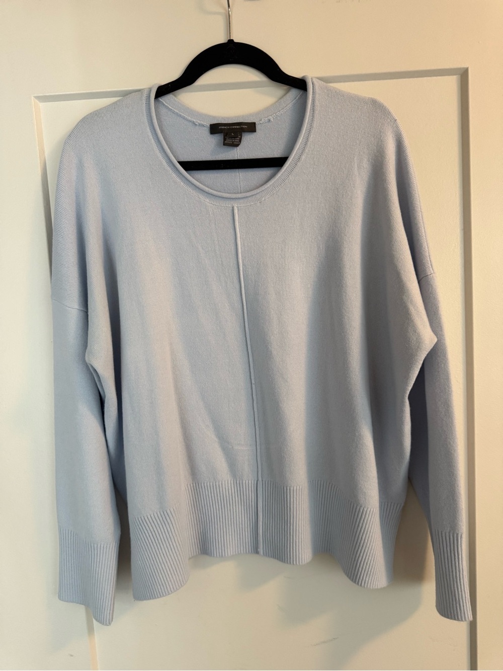 French Connection Pale Blue Scoop Neck Knit Sweater